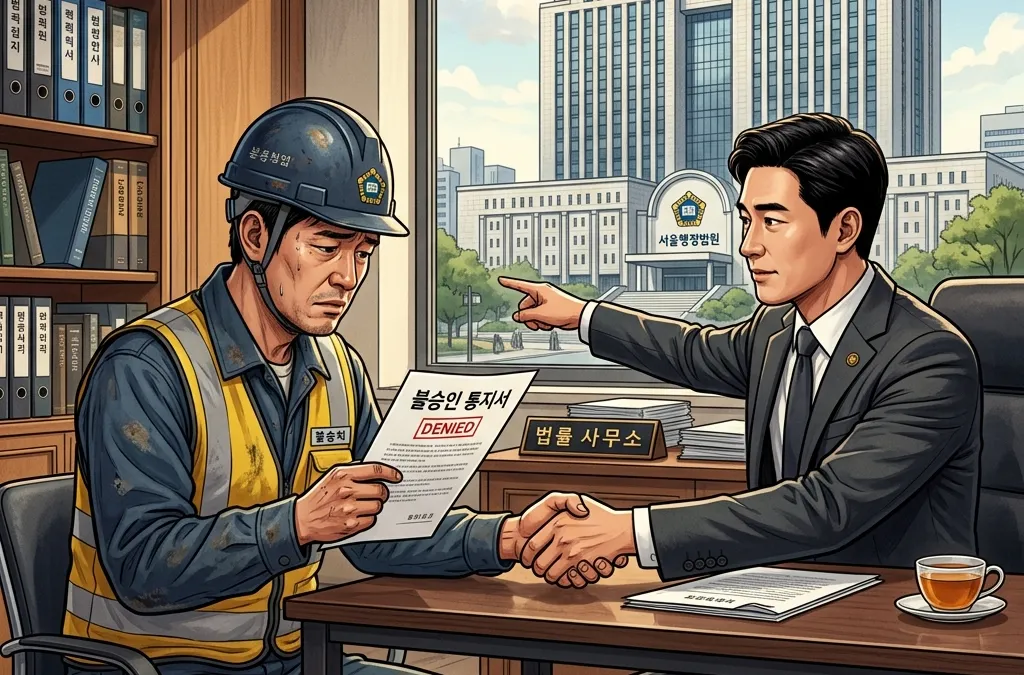 산재 불승인 대응 | 심사청구·재심사청구·행정소송 기한과 준비 자료, 주제 일러스트
