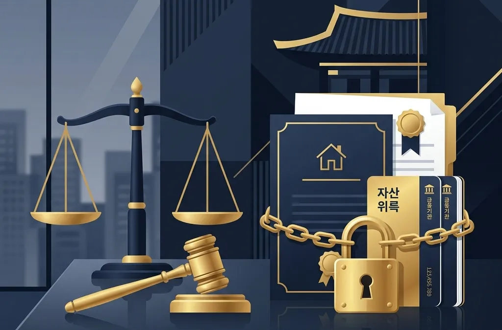 이혼 소송 전 배우자 재산 처분 방지 - 부동산 및 예금 가압류 가처분 신청 전략, 주제 일러스트